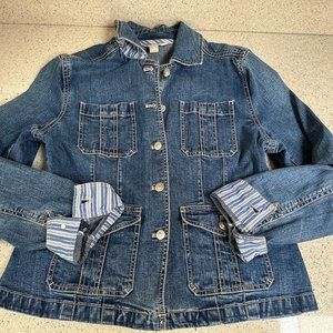 Janeville  jean denim fitted jacket size L